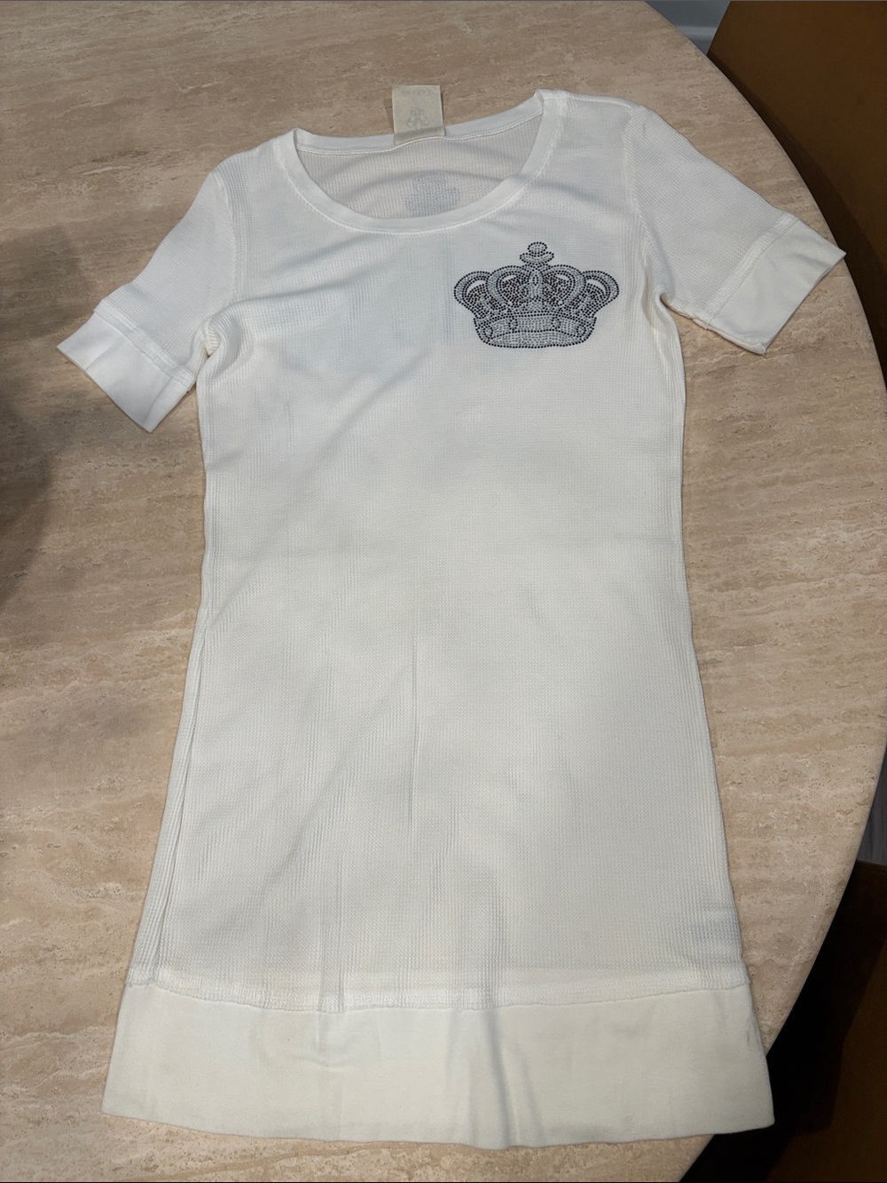 Vocal Cream Midi Dress with Beaded Crown